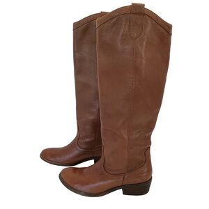 Franco Fortini Winchester Tan Leather Tall Pull-On Riding Boots Size 6M